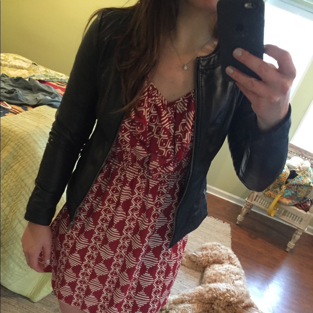 Black leather jacket